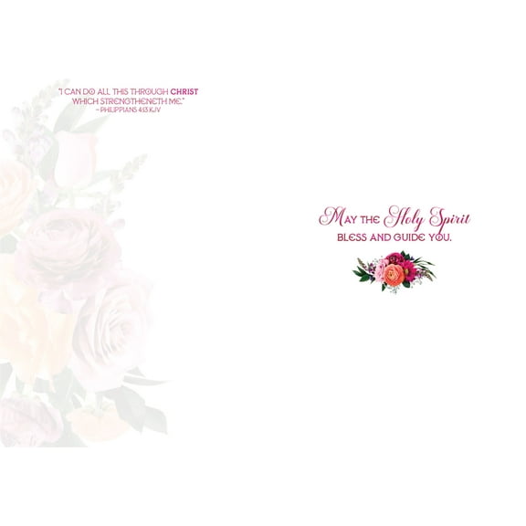 Shared Blessings Special Wishes on Your Confirmation 1 Count Religious Greeting Card, Floral Cross Christian Design with KJV Philippians Bible Verse