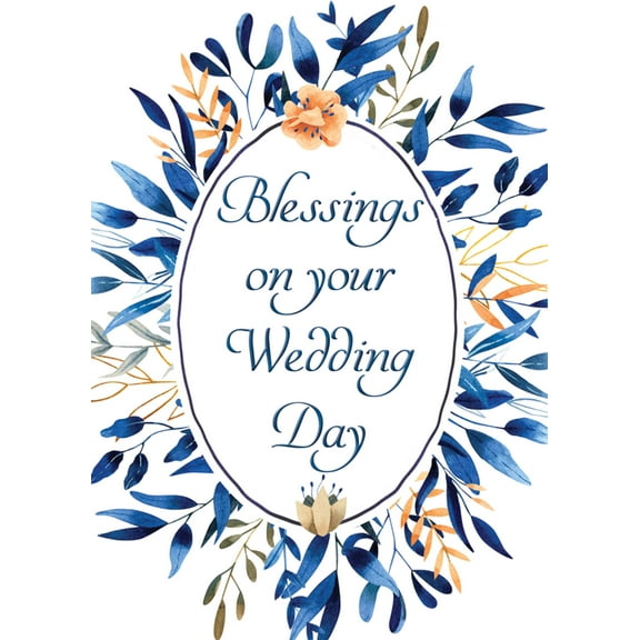 Shared Blessings Wedding Day Blessings 1 Count Wedding Card, Christian Religious KJV Scripture, Envelope Included