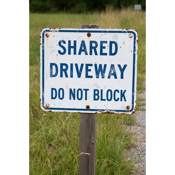 Shared Driveway|Full Color Metal Single-sided Street Parking Sign|Fade Resistant And Weatherproof|Rounded Corners, Predrilled Holes|8"x12"Inches Vintage Signs Aluminum Plates Printed
