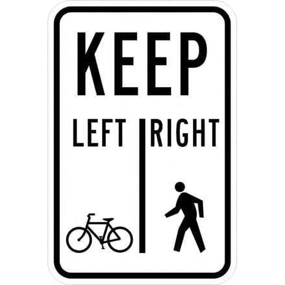 Shared Use Path Restriction Regulatory Traffic Metal Tin Sign - 12x16 Inch - Caution Safety Warning Security Indoor & Outdoor Home Office Work