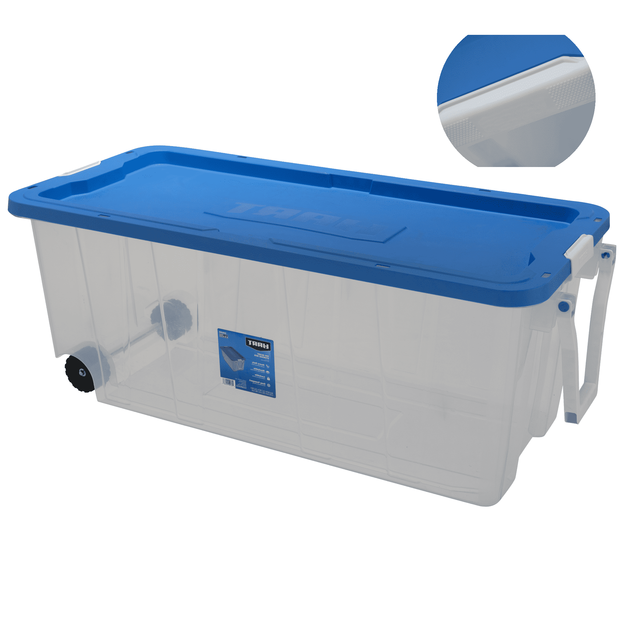 Sharemee 200 Quart Latching Rolling Storage Bin Container with Handle