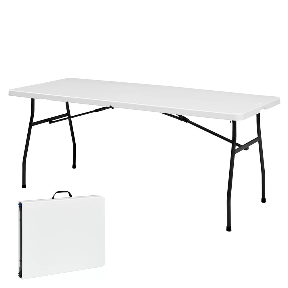 Sharemee 6 Foot Premium FoldinHalf Table, Portable Folding Utility Picnic Party Dining Camp
