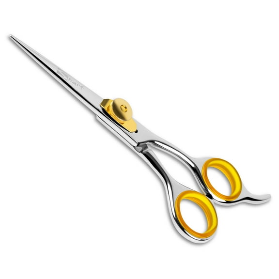 Sharf Gold Touch Professional 5.75 Inch Straight Barber Scissors Sharp 440c Hair Cutting Shears For Men & Women