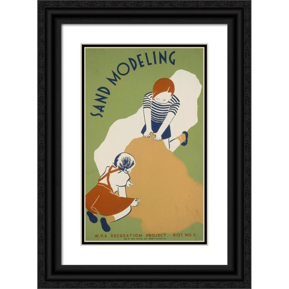 Shari Weisberg 13x18 Black Ornate Wood Framed Double Matted Museum Art Print Titled - Sand Modeling (1936)