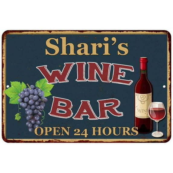 Shari's Green Wine Bar Wall Decor Kitchen Gift 8x12 Metal 108120043286