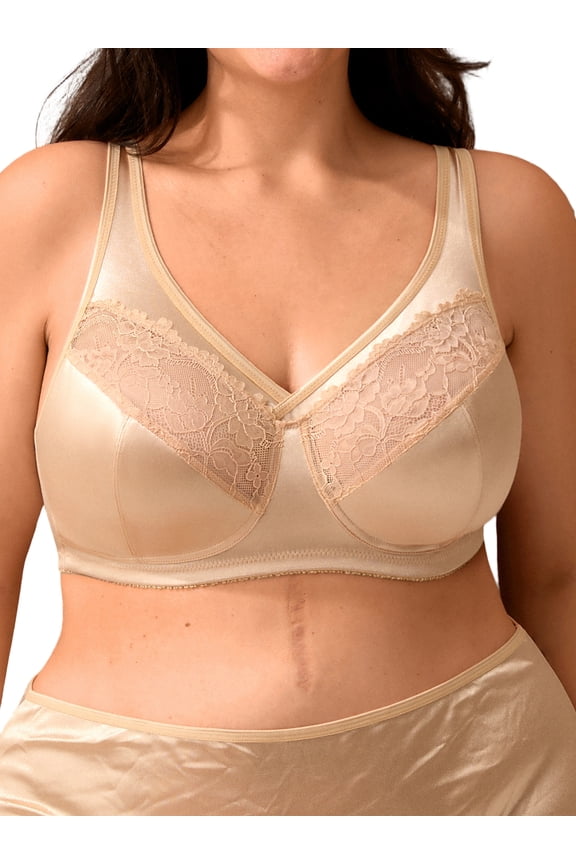 Women's Plus Size Minimizer Bras Full Coverage Wireless Bra Unlined Lace Bralette