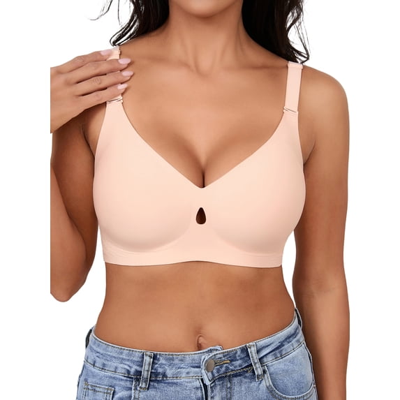 Sharicca Womens Seamless Wireless Bra Comfort Smoothing Eeveryday Wirefree Bras