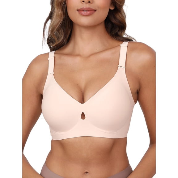 Sharicca Womens Seamless T-shirt Bra Wireless Comfort Bralette Smoothing Eeveryday Bras