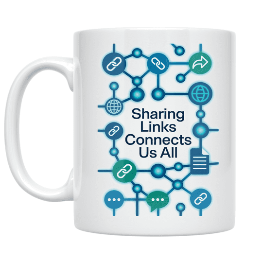 Sharing Links Connects Us All - Tech Enthusiast - 11 oz Ceramic Coffee Mug