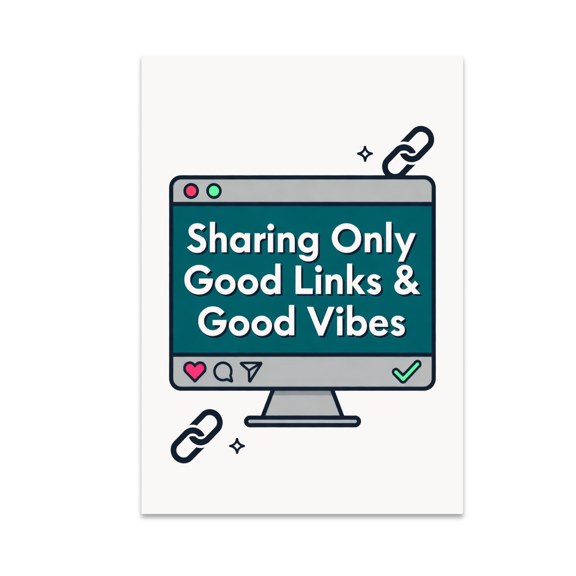 Sharing Only Good Links and Good Vibes - Online Resource Sharing Enthusiast - 13x19 Poster Print