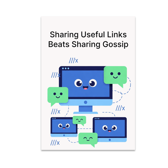 Sharing Useful Links Beats Sharing Gossip - Online Resource Sharing Enthusiast - 13x19 Poster Print