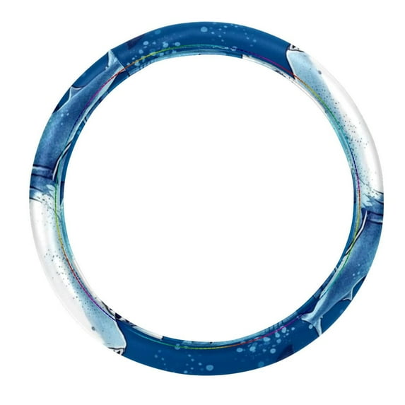 Shark 14.5 Inch Printing PVC Leather Car Wheel Cover Auto Accessories Steer Steering Wheel Covers Car Wheel Covers