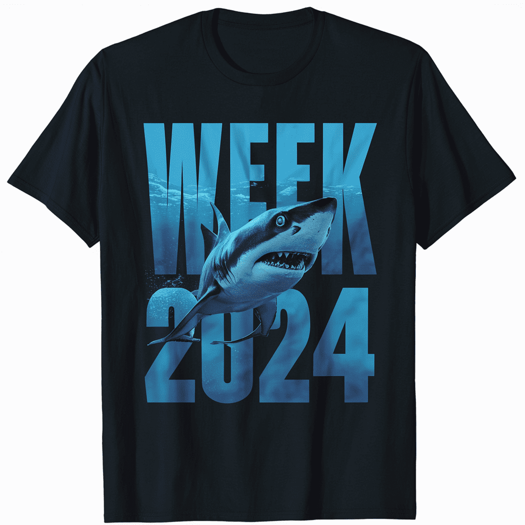 Shark 2024 Week Passion TShirt Retro Style Shark Week Graphic Tee