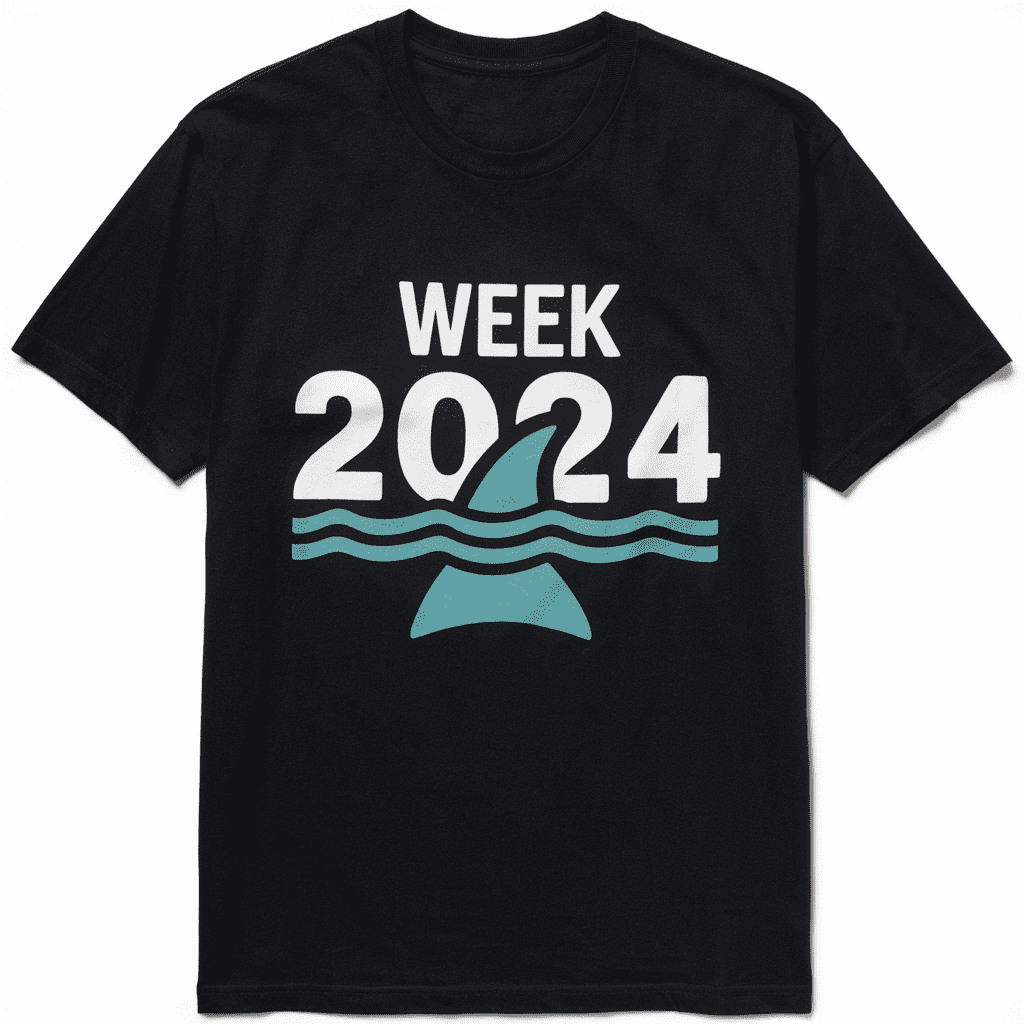 Shark 2024 Week Passion TShirt Unique Great White Shark Graphic Design