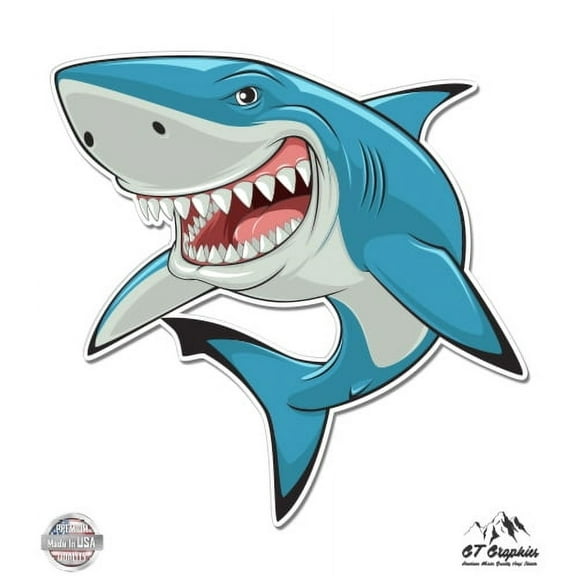 Shark - 3" Vinyl Sticker - For Car Laptop I-Pad Phone Helmet Hard Hat - Waterproof Decal