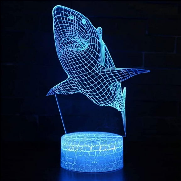 Shark 3D Illusion Lamp Led Night Light 16 Color Changing For Kids Bedsides Lamps With Remote Control Christmas Gifts For Boys Girls Birthday Party Decoración De Dormitorio De Luz De Noche Led