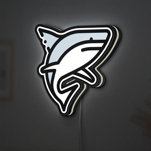 Shark 3D Novelty Light Box, LED Accent Light for Beach Bars, Nautical Rooms, and Coastal Living (Width 12 inch, 30cm)
