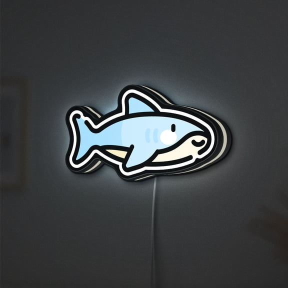 Shark 3D Novelty Light Box, Ocean-Inspired Wall Decor for Marine Life Lovers and Beach Homes (Height 12 inch, 30cm)
