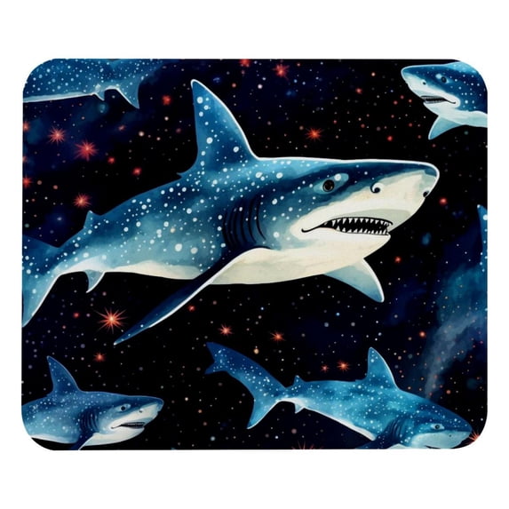 Shark 8.3x9.8 Inch Square Gaming Mouse Pad with Non-Slip Rubber Bottom, Printed Desk Mat for Office and Gaming