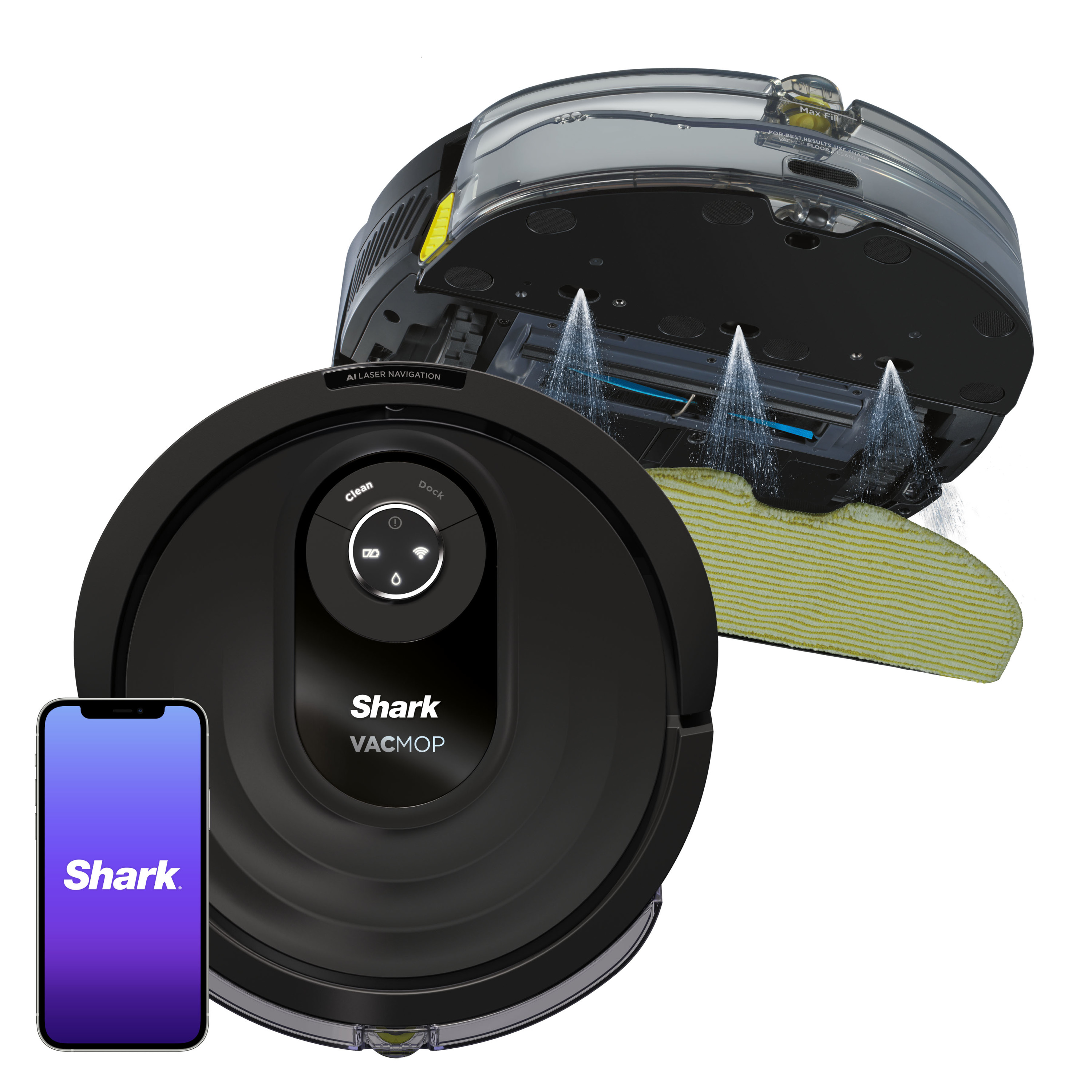 Shark AI VACMOP Wi-Fi Connected Robot Vacuum and Mop with LIDAR Navigation, RV2002WD - image 1 of 16