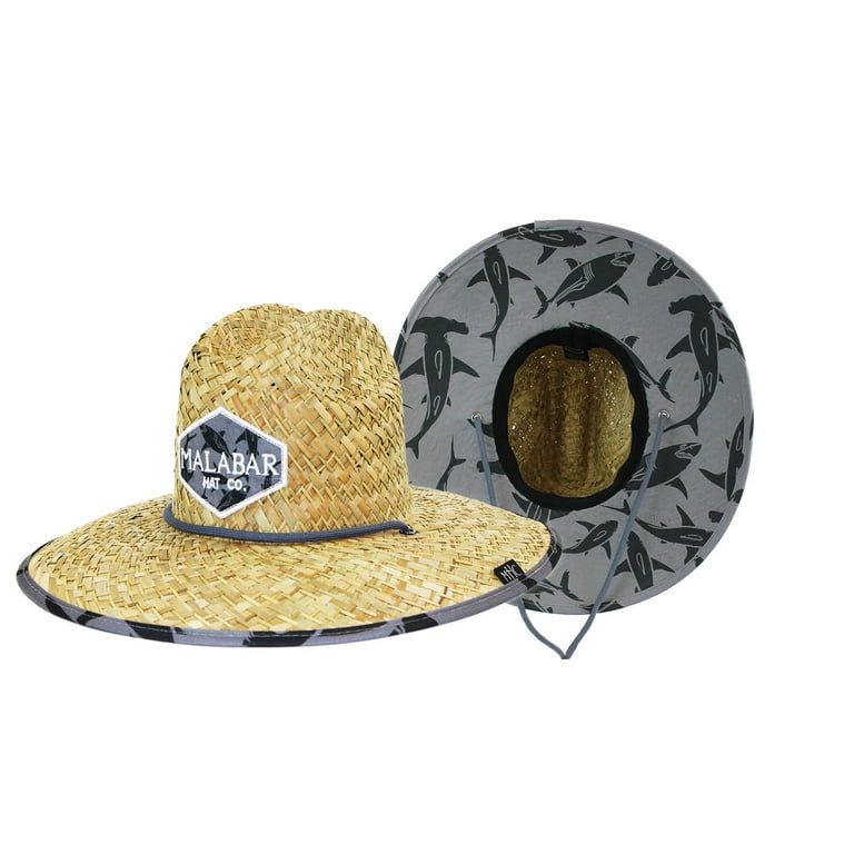 Shark Adults Fabric Pattern Print Straw Sunhat Men Women