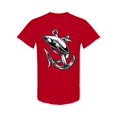 thumbnail image 1 of Shark And Anchor Design T-Shirt Men -Image by Shutterstock, Male Small, 1 of 2