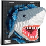 Shark Animal 3D Wall Art Micro Mini Building Blocks Set for Adults, Unique Home Wall Decor or Table Display, No Compatible with Lego, Ideal Birthday Christmas Toy Gift for Teens 2166 PCS