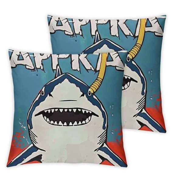 Shark Area Throw Pillow Cover Cartoon Funny Ocean Animal Fish Mediterranean Style Decorative Pillow Case Home Decor Square Pillowcase