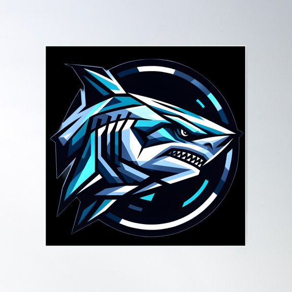 Shark Art Poster Wall Art, Modern Wall Decor For Living Room Bedroom, 30x30 UNFRAMED