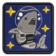 thumbnail image 1 of Shark Astronaut Floating in Space Applique Multi-Color Embroidered Iron-On Patch - 2.0 Inch Mini, 1 of 5