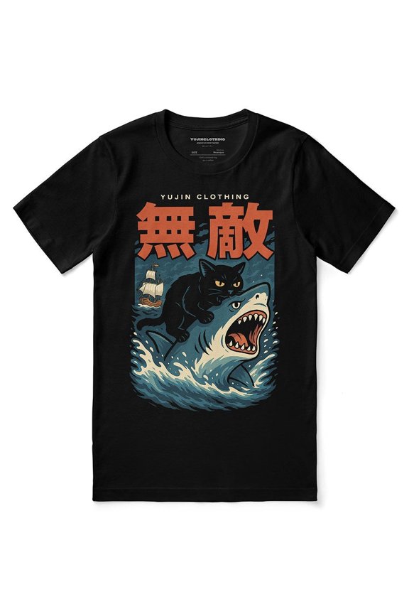 Shark Attack Cat T-Shirt