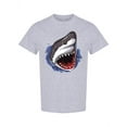 thumbnail image 1 of Shark Attack Design T-Shirt Men -Image by Shutterstock, Male Large, 1 of 2