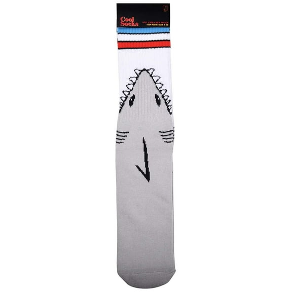 Shark Attack Grey One Size Fits Most Crew Socks