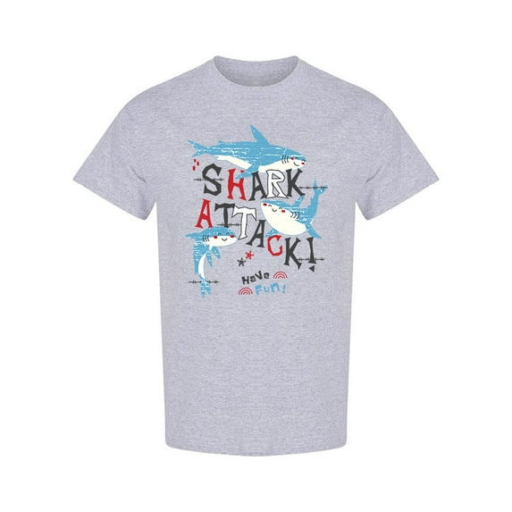 Shark Attack Have Fun T-Shirt Men -Image by Shutterstock, Male 3X-Large