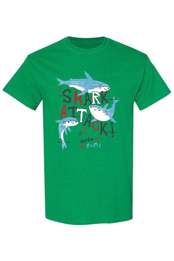 Shark Attack Have Fun T-Shirt Men -Image by Shutterstock, Male XX-Large