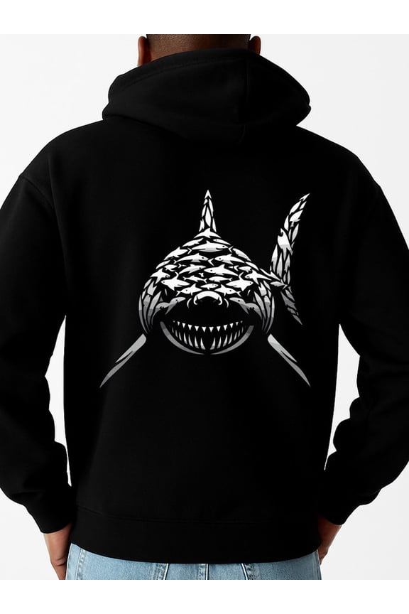 Shark Attack Hoodie hoodies for men regular fit black Casual Outdoor Jogging & Fitness Training Pullover, Regular Fit, Hooded Design, Comfortable Pullover funny Casual Unisex Shirt Printed tshirts