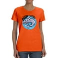 thumbnail image 1 of Shark Attack Print Shaped T-Shirt Women -Image by Shutterstock, Female 3X-Large, 1 of 4