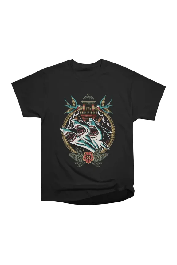Shark Attack T-Shirt Tee Gift For Him Merch For Her Apparel For Friend