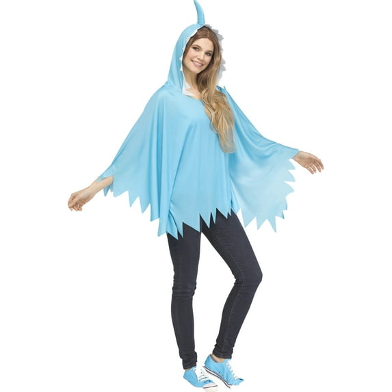 Shark Baby Poncho Ad Blue