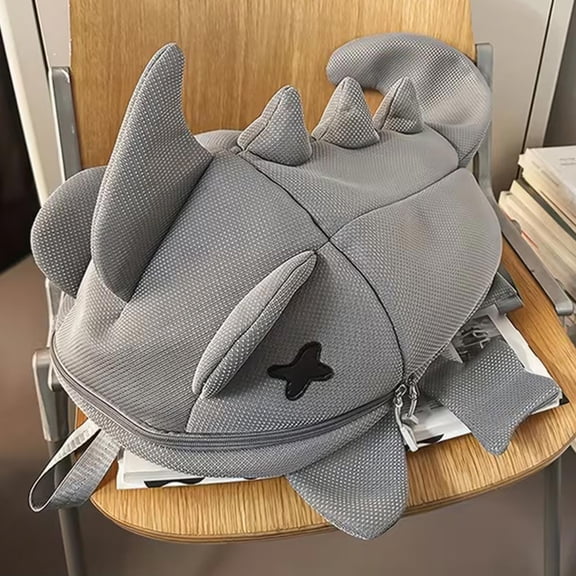 Shark Backpack Nylon School Bag, 32cm Multifunctional Chest Bag for Cycling, Water Resistant Lightweight Bookbag for Students, Adjustable Strap and Sports Travel Daily Use