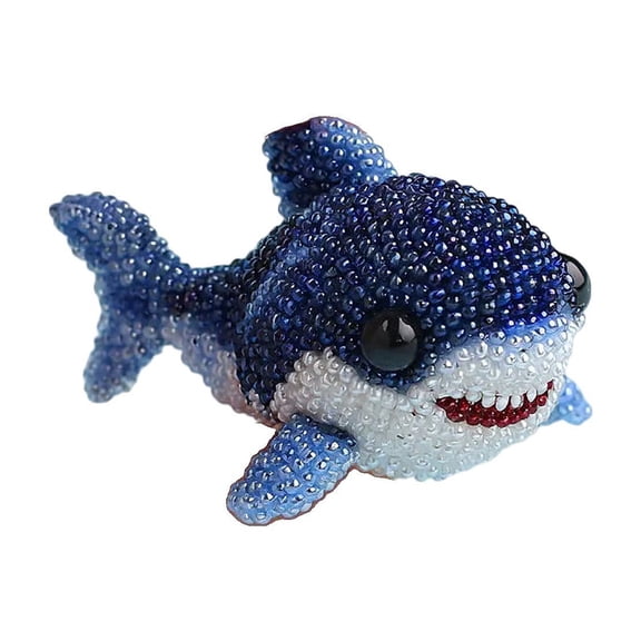 Shark Bead Embroidery Kit Beginner Friendly Sea Creature DIY 3D Beadwork Craft Set for Finger Coordination and Fine Motor Skills Art Project Marine Life Decor Item