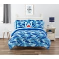 thumbnail image 1 of Shark Bite Dark Blue 8 Piece Microfiber Comforter Set - Full, 1 of 5