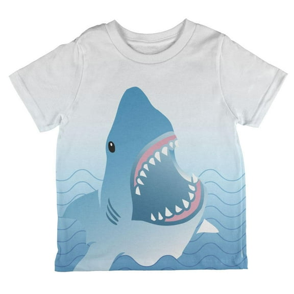Shark Bite Ombre Waves All Over Toddler T Shirt Blue 6T