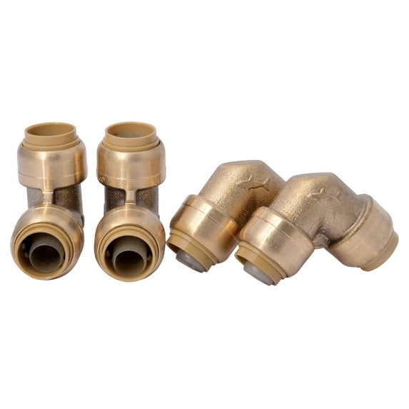 Shark Bite U248LFA4 1/2" X 1/2" Brass Push 90° Elbow 4 Count