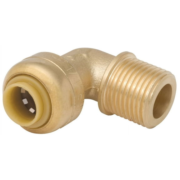 Shark Bite U276LFA 1/4" X 3/8" MNPT Brass Push-Fit 90 Dishwasher Elbow