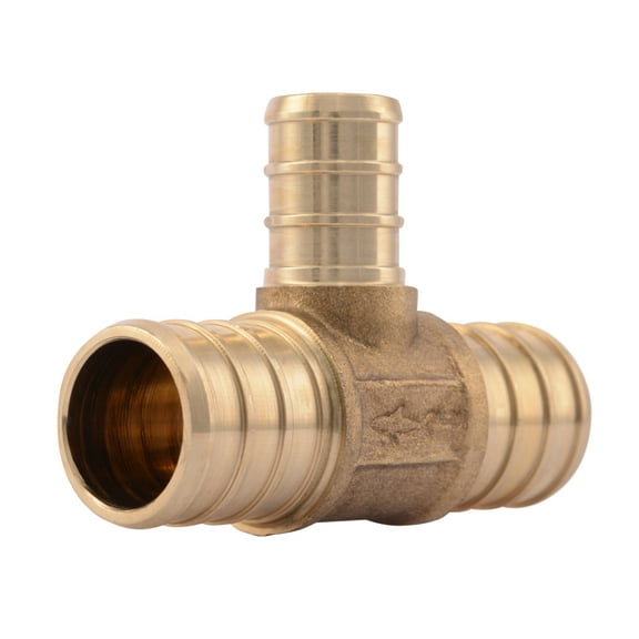 Shark Bite UC412LFA10 3/4" X 3/4" X 1/2" Brass PEX Reducing Tee 10 Pack