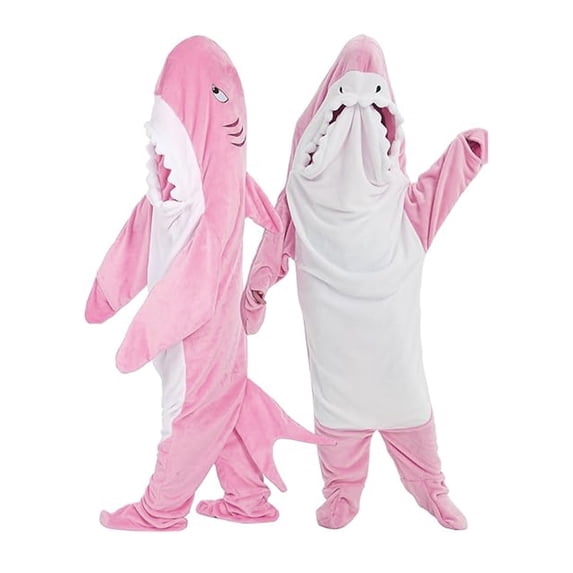 Evlmd Shark Blanket Adult Boys Girls, Shark Onesie Hoodie Wearable hark Sleeping Bag, Soft Cozy Onesie Costume Gift