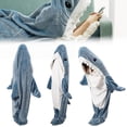 thumbnail image 1 of Shark Blanket Adult, Wearable Shark Blanket Super Soft Cozy Flannel Hoodie, Shark Blanket Hoodie Sleeping Bag Shark Onesie Blanket for Adults Kids, 1 of 6