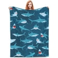 thumbnail image 1 of Shark Blanket for Baby Boy Girl, Soft Fleece Throw Blanket for Couch Bed, Shark Gifts for Shark Lovers, Cozy Lightweight Blanket Toddler Kids Adults, 40×50 Inch, 1 of 6