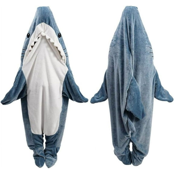 Shark Blanket Hoodie Adult, Wearable Shark Blanket, Shark Sleeping Bag, Soft Cozy Warm Flannel Hoodie, Shark Blanket Onesie